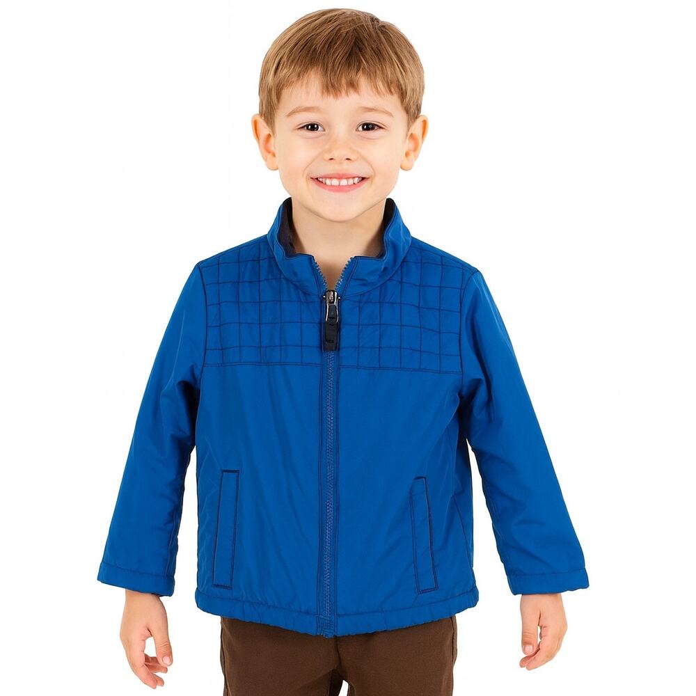 Excellent Cat & Jack Boys Blue Quilted Lightweight Full Zip Jacket Size 5T